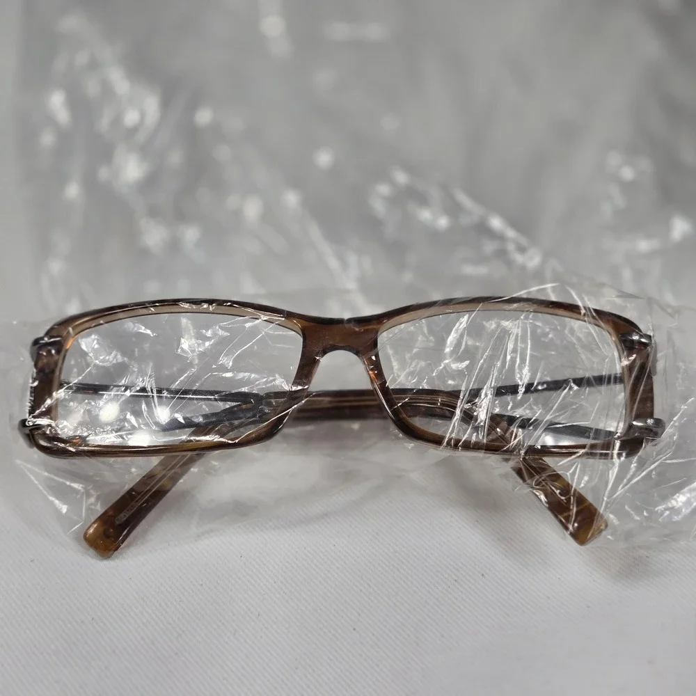 Hollywood H240 Eyeglasses Frames Brown‎ Rectangle Metal Designer 53-14-130 New